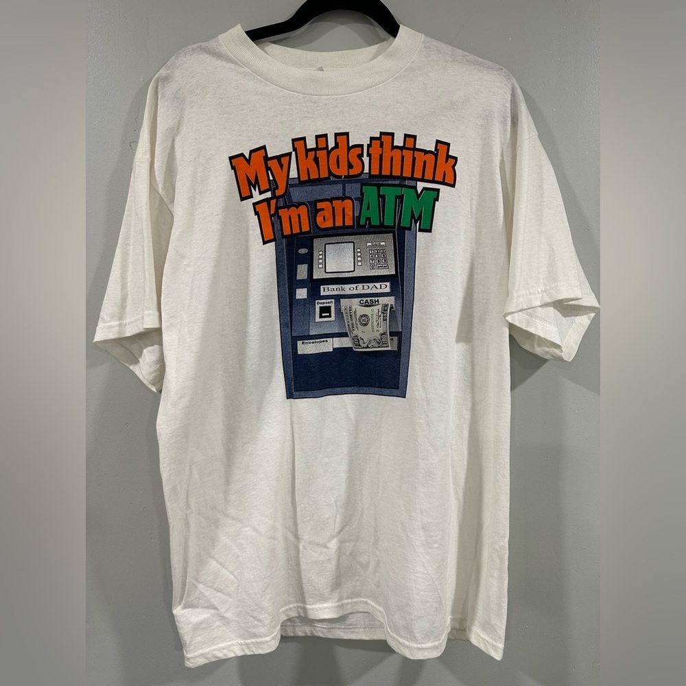 Delta White/cream Graphic Tee - My kids think I’m an ATM 3D L Father Day